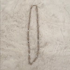 Silver and pearl necklace